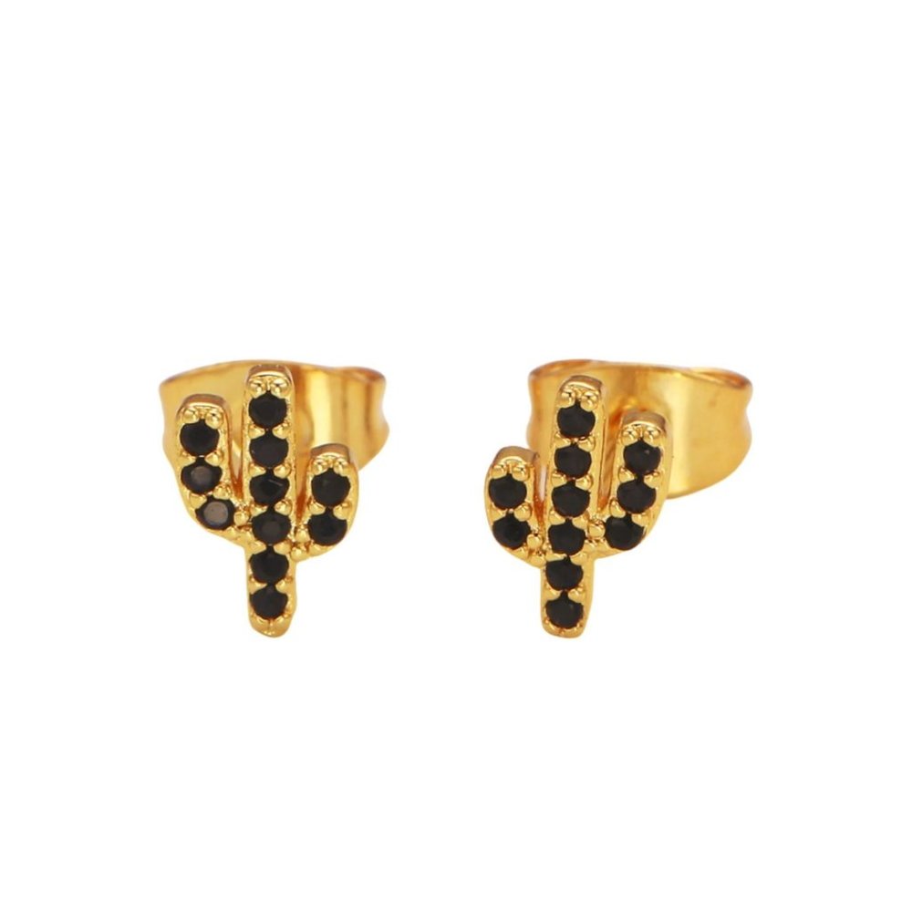 Gold Plated Cactus Studs